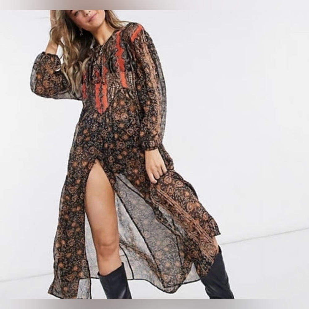 Free People Free Flowing
Printed Maxi SemiSheer Top Tunic Boho Dress - Picture 2 of 9